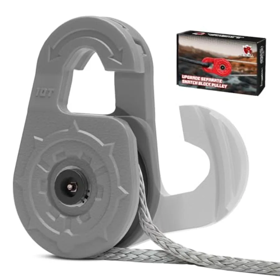 

Towing Winch Snatch Block Separate Pulley Block G80 Heavy Duty Forged 22Tons MBS Gray for Synthetic Rope Off Road Recovery