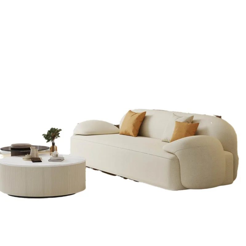 

Internet celebrity double small apartment cream sofa