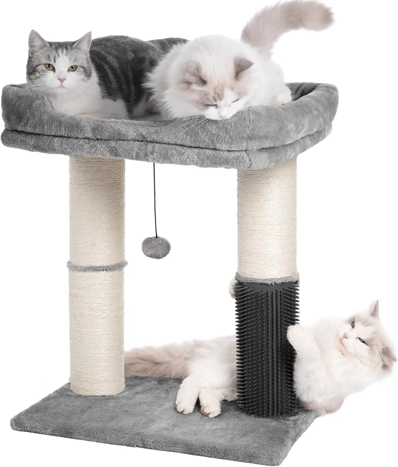

Cat Tree Tower for Large Cats Cat Scratching Post with 20x15.7”Wide Top Bed, Self Groomer, Thick Scratch Post [Dia=4.5”