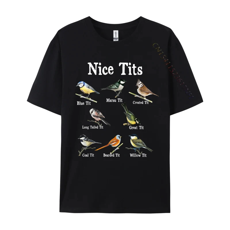 Nice Tits Bird Watching Funny Adults Men Birder Design Camisa T-Shirts Tops & Tees Wholesale Cotton Fabric 3D Printed