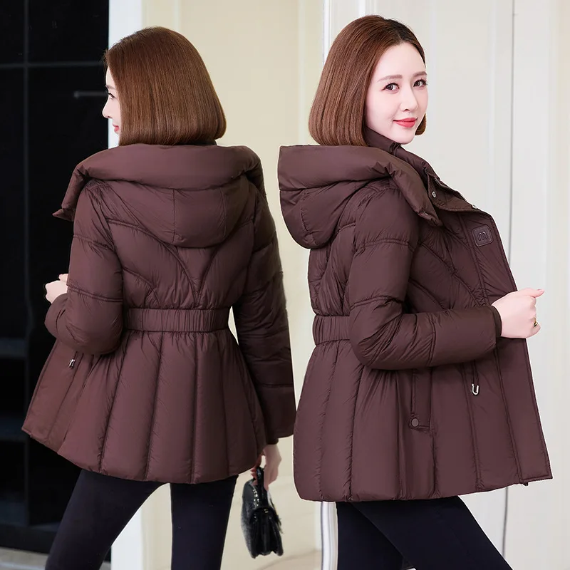 Novo inverno algodão-acolchoado casaco feminino parkas longo mãe embalado cintura moda para baixo jaqueta de algodão médio idosos overwear senhoras