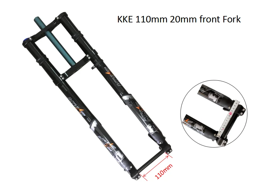 US Stock KKE freno a disco smorzamento sospensione pneumatica 110mm/150mm bicicletta elettrica Downhill forcelle anteriori con ammortizzatore