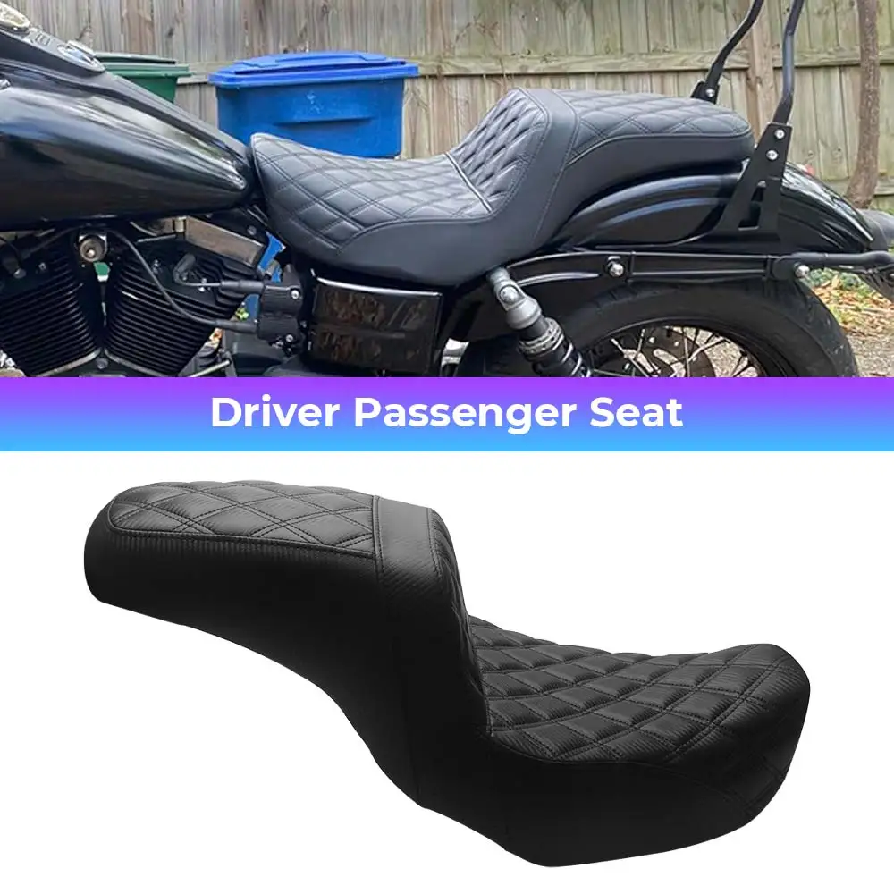 Motorcycle Two-Up Seat Dual Saddle Driver Passenger For Harley Dyna Street Bob Fat Bob Low Rider Super Glide FXDB FXDF FXDL