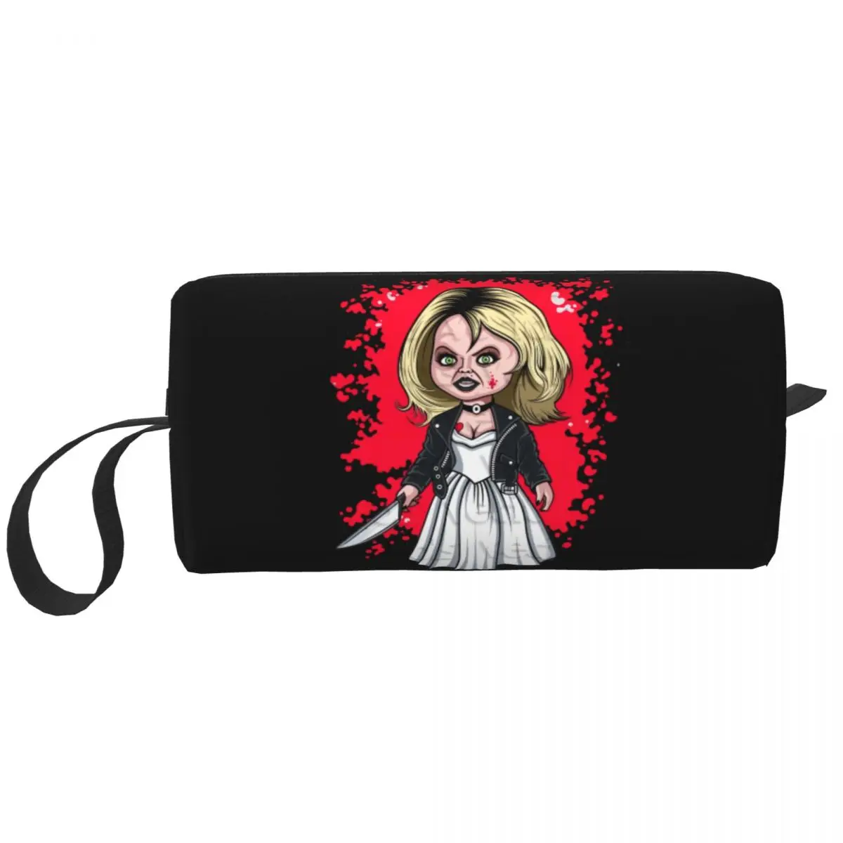 Custom Bride Of Chucky Toiletry Bag Women Scary Tiffany Makeup Cosmetic Organizer Ladies Beauty Storage Bags Dopp Kit Case Box