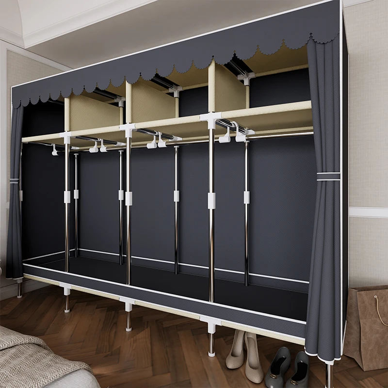 Organisateur de placard Portable robuste, support à vêtements en métal pour suspendre une charge plus solide, 78.7 "Lx 17.7" Lx 66.9 H