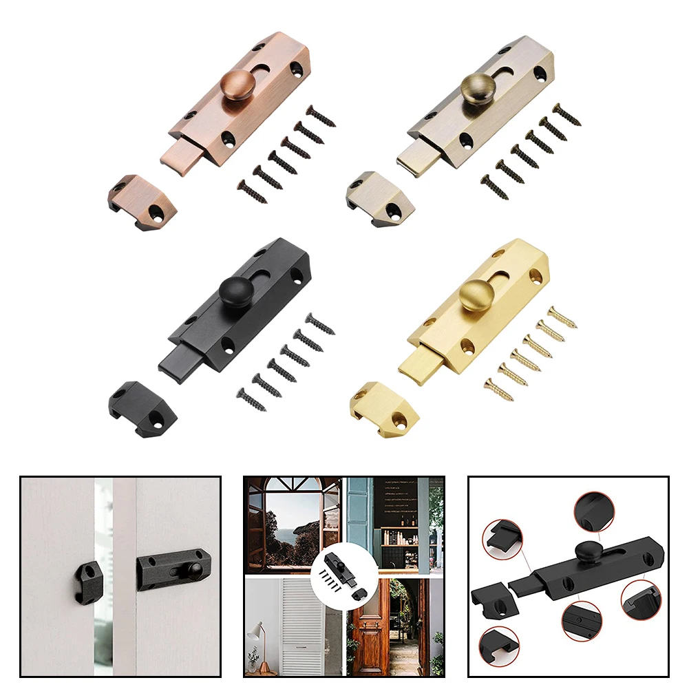 

90 Degree Door Latch Sliding Door Lock Bolt Indoor Bathroom Door Buckle Right Angle Door Bolt Window Cabinet Locks Hardware