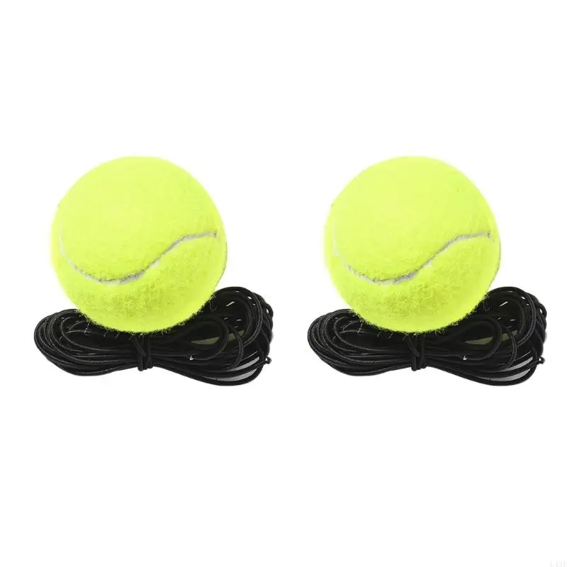 

2pcs Elastic Rope Tennis Ball Portable Tennis Training Ball with String Single Practice Tennis Ball Ball