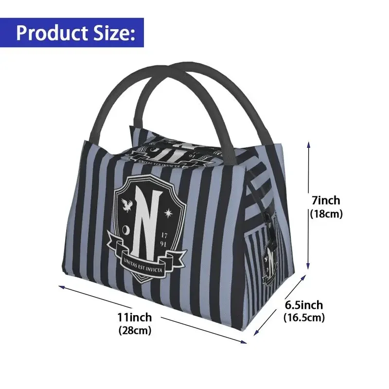 Custom Nevermore Academy day Addams Lunch Bags uomo donna Cooler Warm Insulated Lunch box per Picnic Camping Work Travel