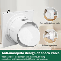 Solar 12V Exhaust Air Blower High Speed Exhaust Fan Energy-saving Extractor Fan Anti-Mosquito Design for Bathroom Kitchen Toilet