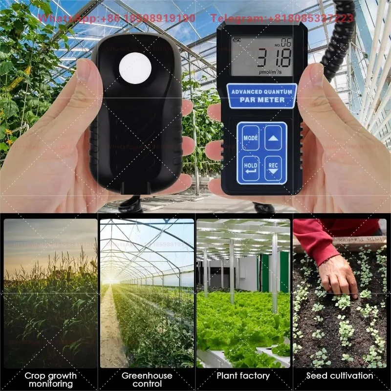 PAR Meter  LED Grow Light PPFD Tester Data Logging Calibration 400-700nm Light Range for Grow Rooms