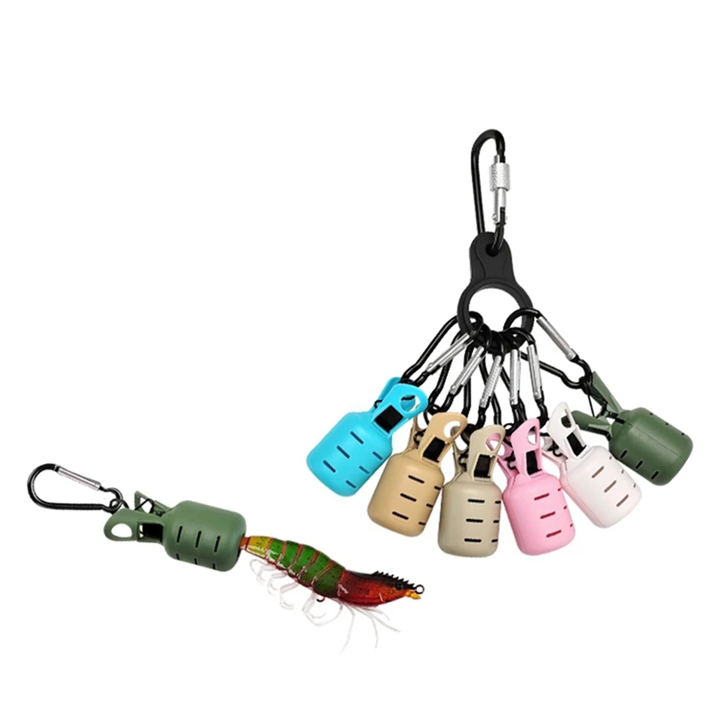 New Squid Jig Bait Protector Kit 6Pcs New Squid Bait Protector Hooks Cover Cuttlefish Umbrella Lure Cap Cap Fishing Tackle