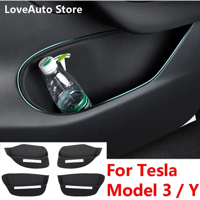 

For Tesla Model 3 Y 2020 2021 Front Rear Door Inner Armrest Handle Door Multifunctional Storage Box Slot Cushion Accessories