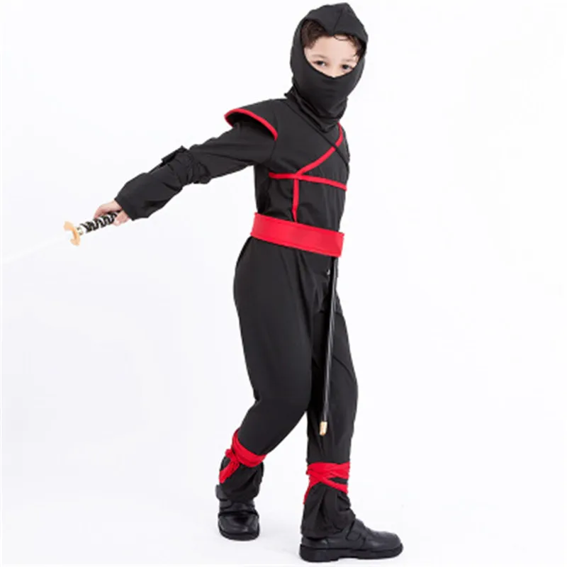 Unisex Ninja คอสเพลย์เครื่องแต่งกายเด็กชุดเสื้อผ้าฮาโลวีนแฟนซีปาร์ตี้เสื้อผ้าคอสเพลย์นินจา Streetwear ชุด