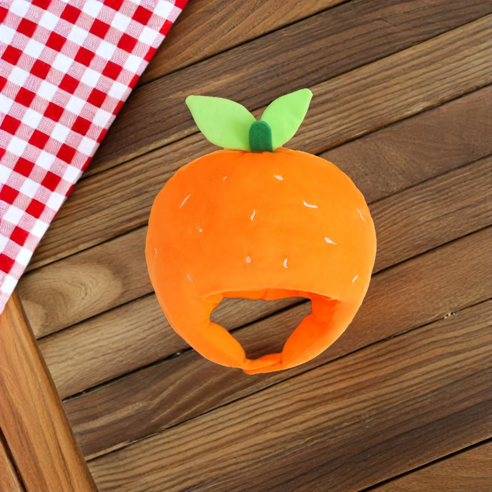 Orange Cartoon Kopfbedeckung, kreativer fruchtförmiger Hut für Party, Cosplay, Fotokabinen-Requisiten, lustiges Kostümzubehör, Party-Zubehör