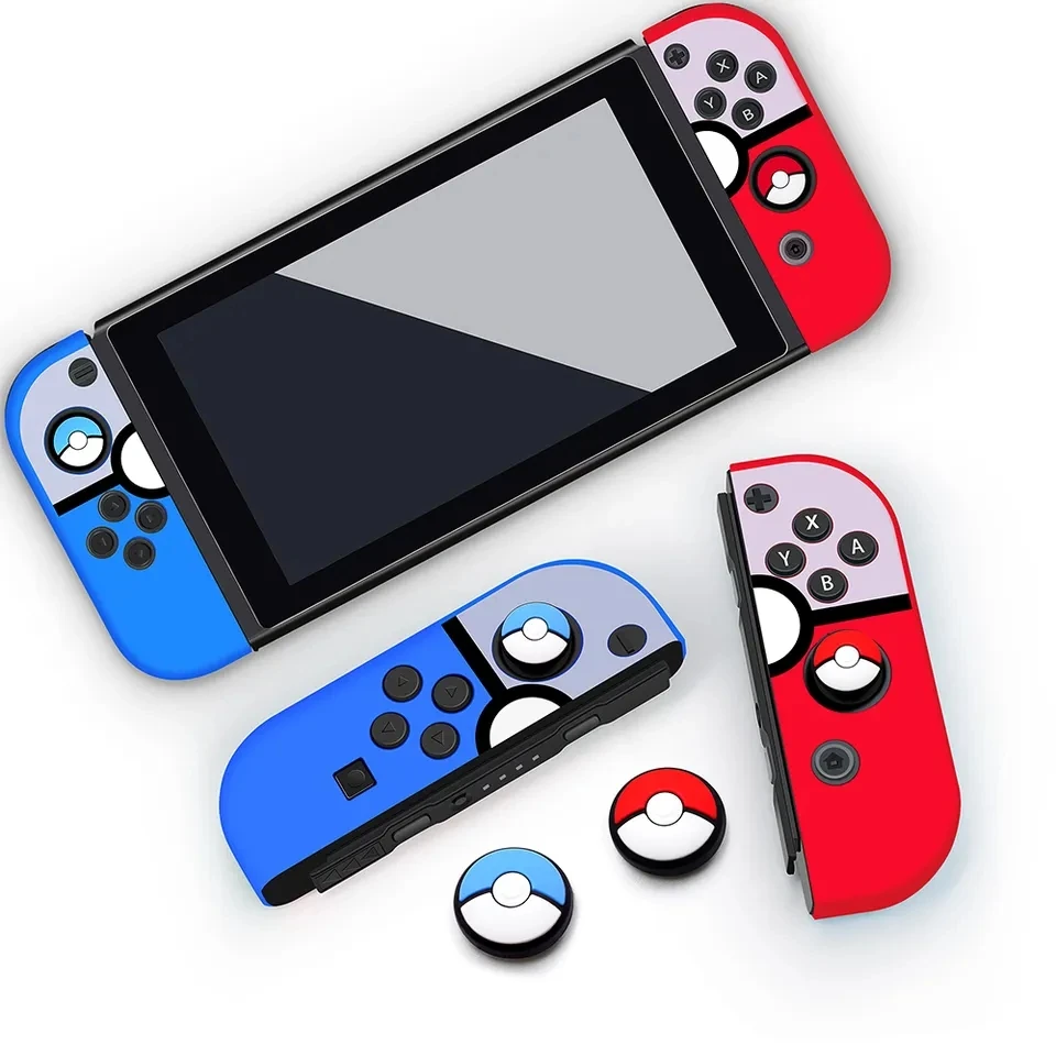 حافظة واقية مضادة للانزلاق لجهاز تحكم ألعاب نينتندو سويتش مع مقابض Thumbstick 4 في 1