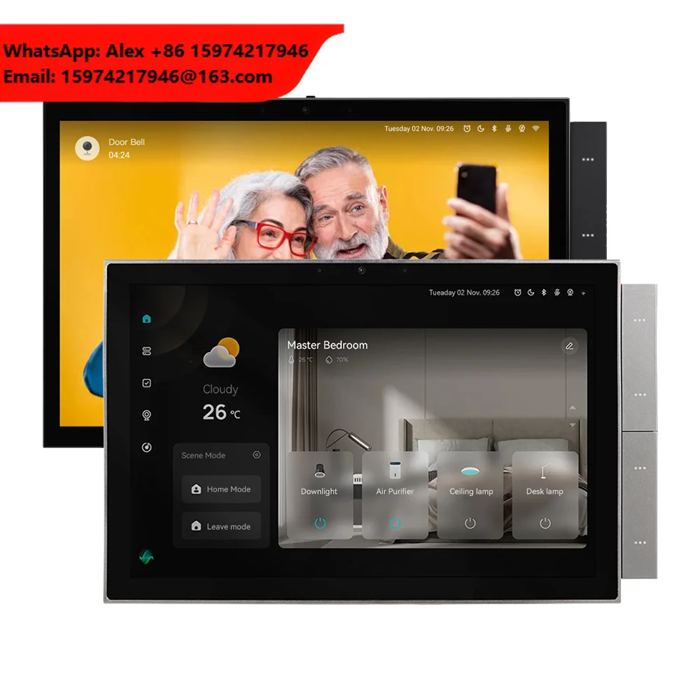 Tuya Smart Life Intelligent Scenes Central Control Panel Smart Home Zigbee Smart Wall Switch 10 Inches Touch Screen ABS Material