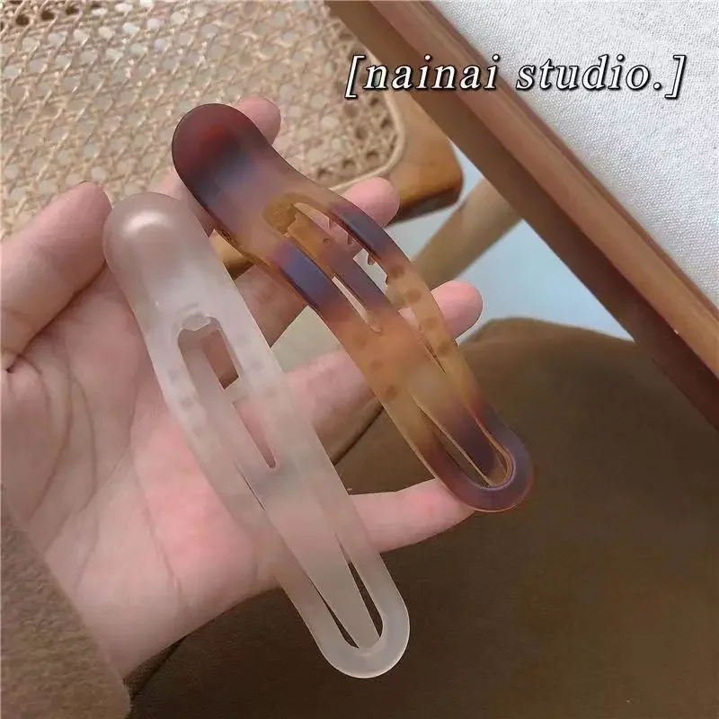 2025 Acrylic Matte Duckbill Clip Vintage Elegant Girl Ponytail Clip Korean Simple Frosted Headwear Women Hair Style Accessories