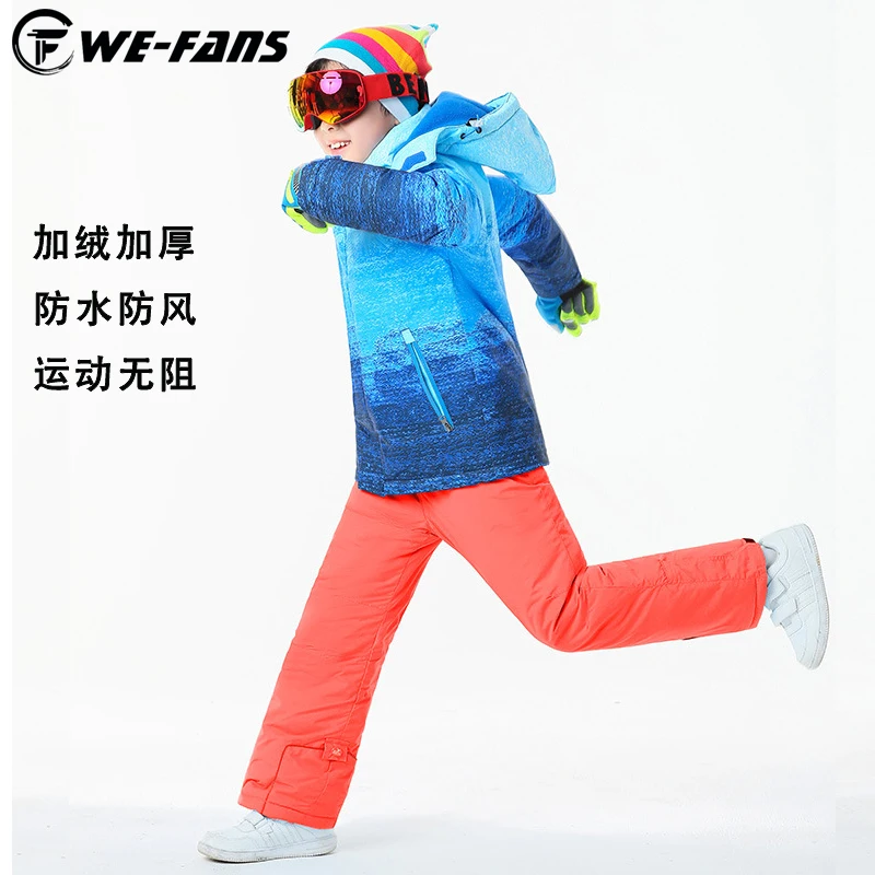 Outdoor Children Thermal Ski Suit Boys Girls Pants+jacket Boy Girl Teenage Quality Kid Skiing Snowboard 2pcs Suit Clothing