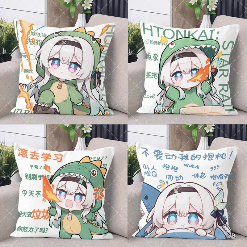 

2025 Honkai: Star Rail Anime Game Cos Fi Refly AR-26710 Unisex 45cm Cartoon-printed Square Plush Comfortable Sofa Cushion Gift