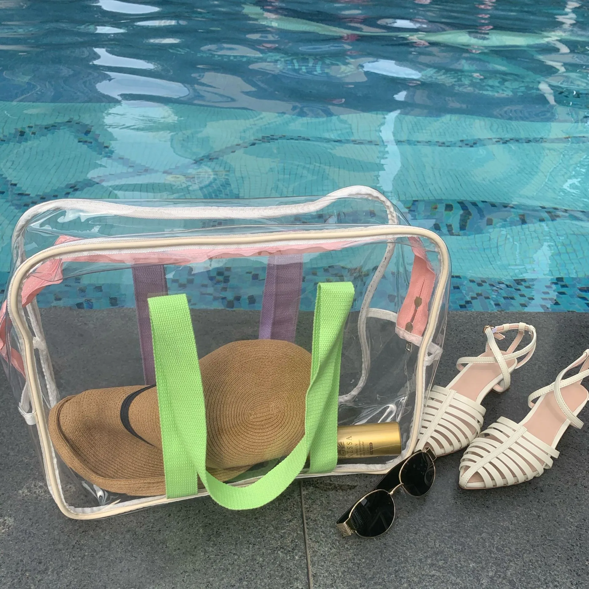 INS turismo borsa a tracolla di grande capacità borsa colorata per la gelatina da spiaggia per le vacanze borsa impermeabile borsa trasparente borsa