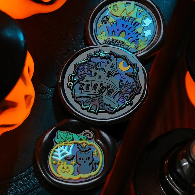 سلسلة هالوين ختم الشمع ، جمجمة ، هيكل عظمي ، يقطين ، رأس لسكرابوكينغ ، بطاقات ، مظاريف ، دعوات ، زخرفة الهدايا #5