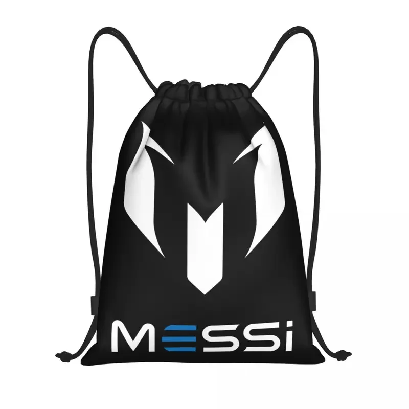 Mochila con cordón de fútbol para hombre y mujer, saco de entrenamiento portátil de Messi 10, color blanco