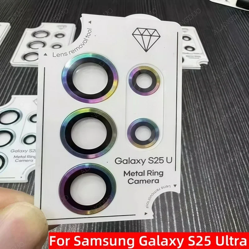 Metal Lens Glass For Samsung Galaxy S25Ultra S25Plus S25+ Camera Lens Cover For S25 Ultra Easy Installation Metal Lens Rings