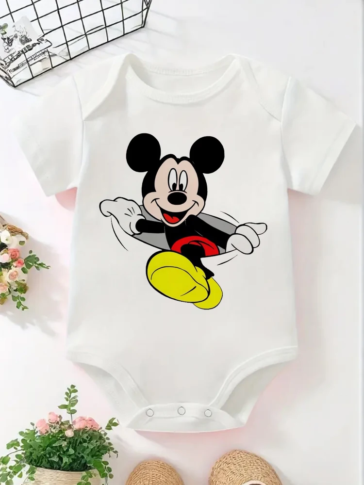 Funny Baby Onesie Cartoon Mickey Printed Newborn Baby Rompers Bodysuit Cute Baby Boys Clothes 0-24M - view 3