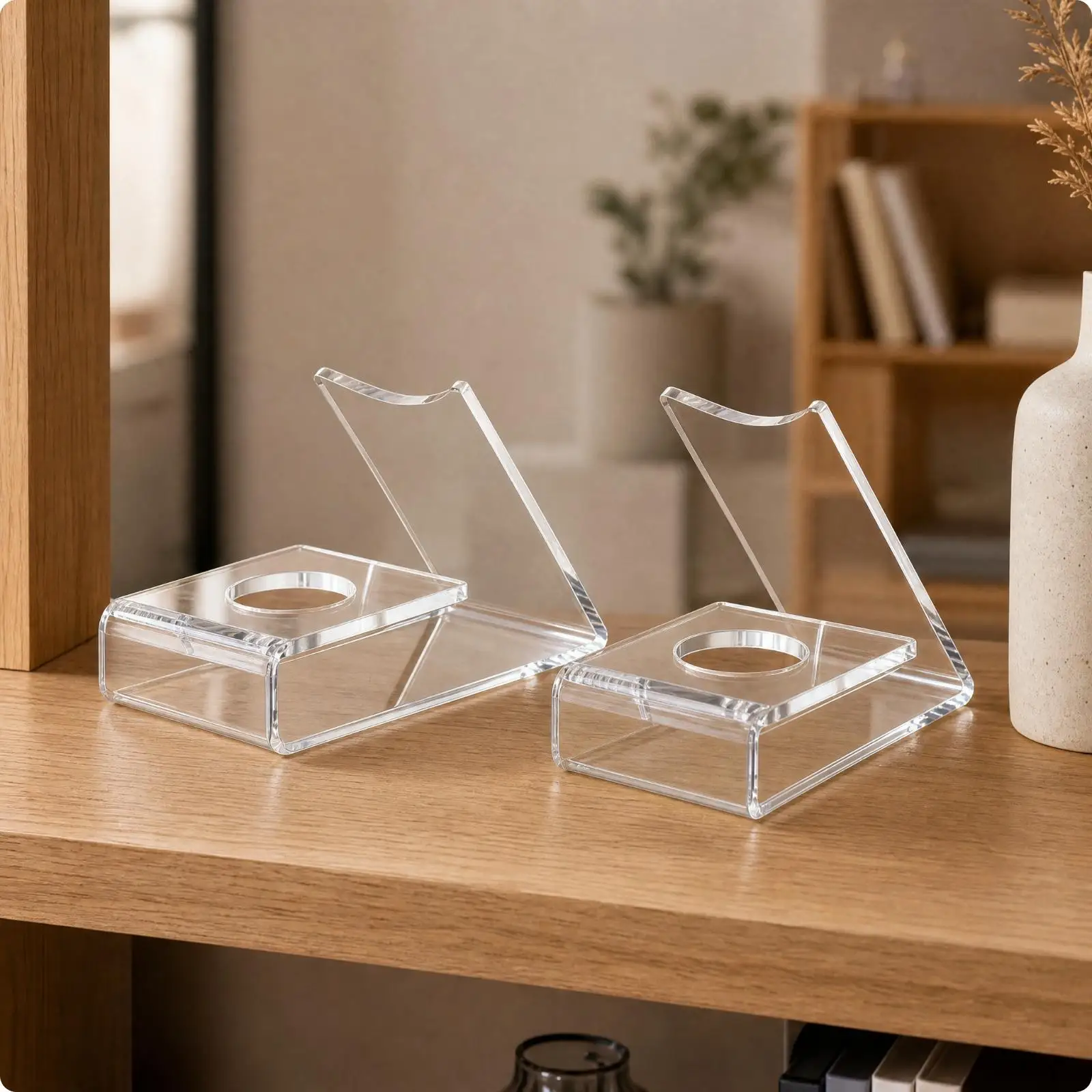 Clear Acrylic Ping Pong Paddle Rack Display Stand Holder for Table Tennis Equipment Storage Desk Organizer