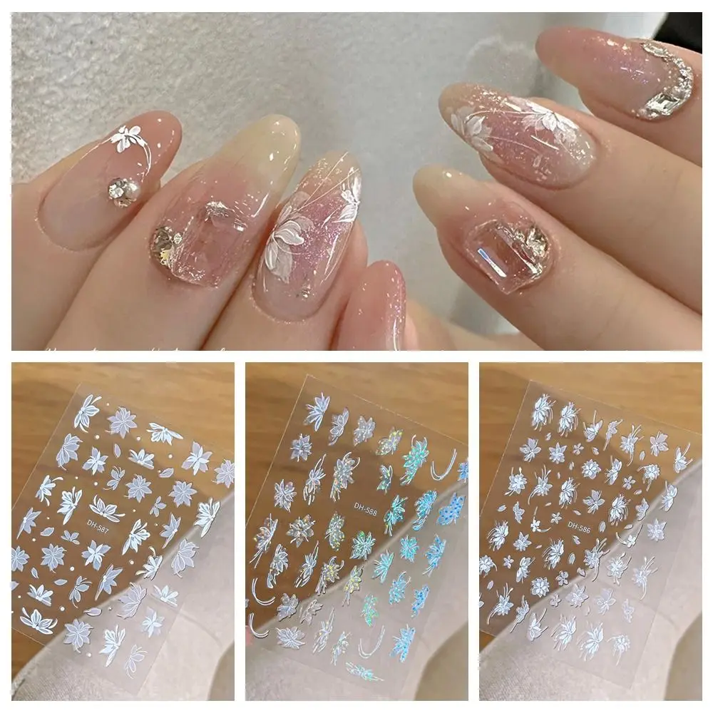 Manicure Ornaments Flowers Nail Stickers Nail Accessories Flowers Nail Charms Flowers Nail Decals Laser Petals