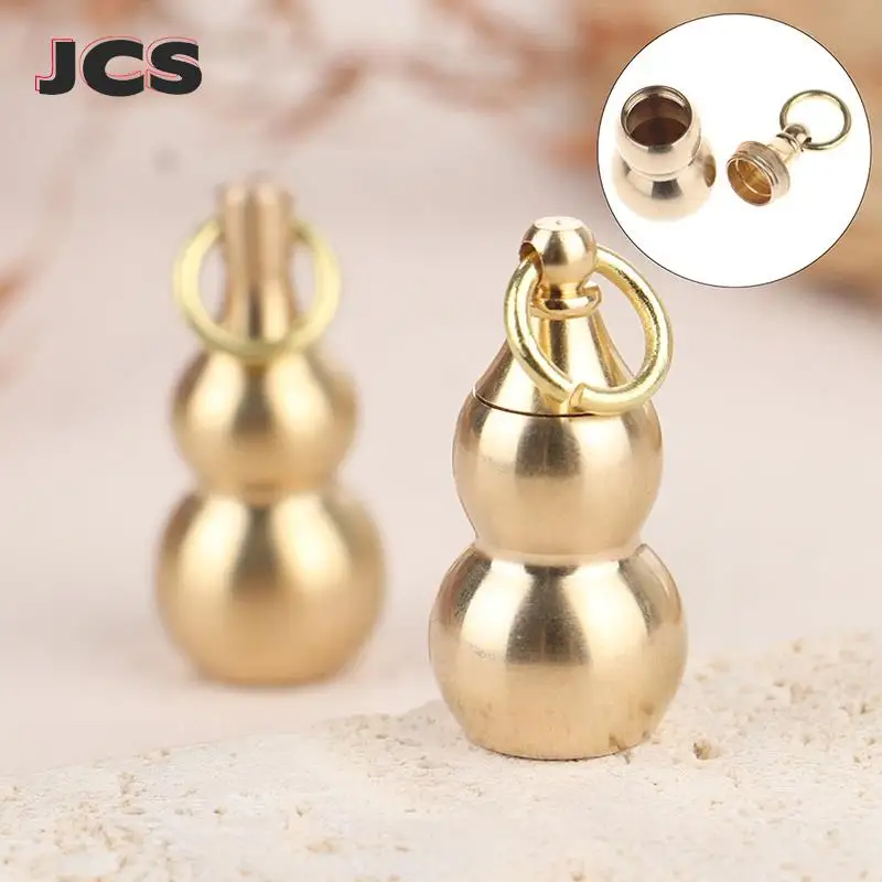 1pcs Brass Gourd Pendant Pill Box Irregular Jar Hanging Medicine Case Container Bottle Keychain