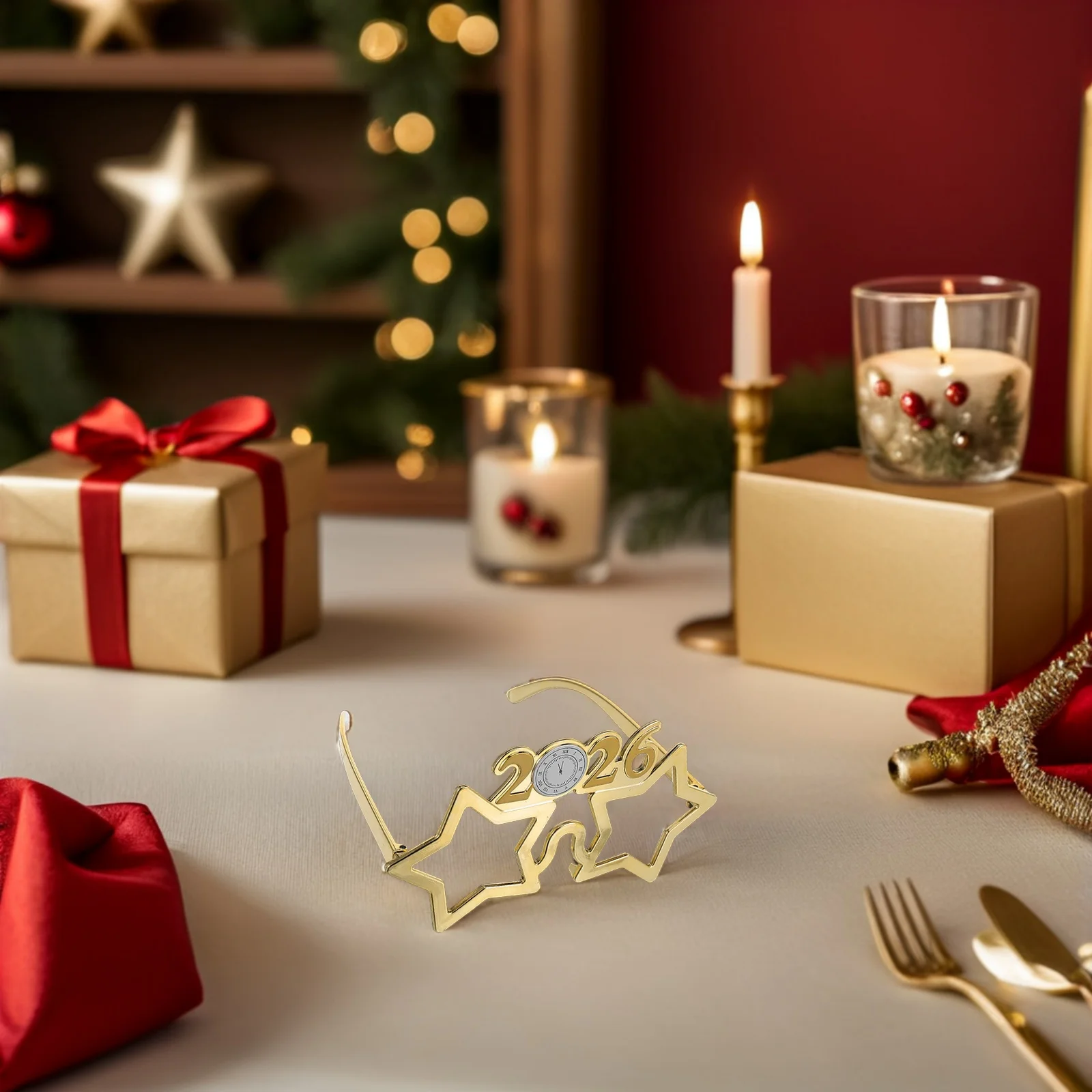 

2026 Party Glasses Creative New Year Number Eyewear Nye Photo Props Holiday Party Favors Golden Funny Glasses for Adults