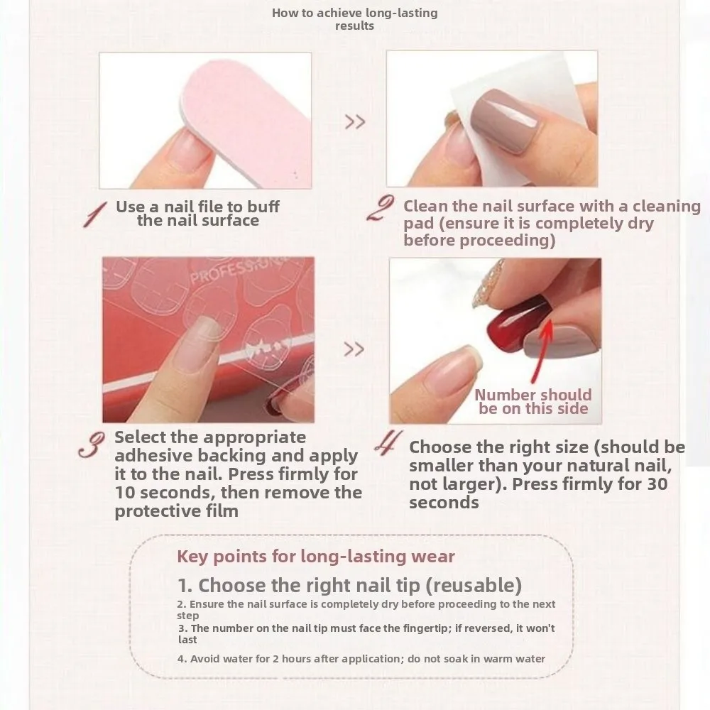 24pcs/box Flower 3D Fake Nails Women Wearable Manicure Jelly Gel Fake Nails Easy To Wear Full Cover Nail Tips view 6