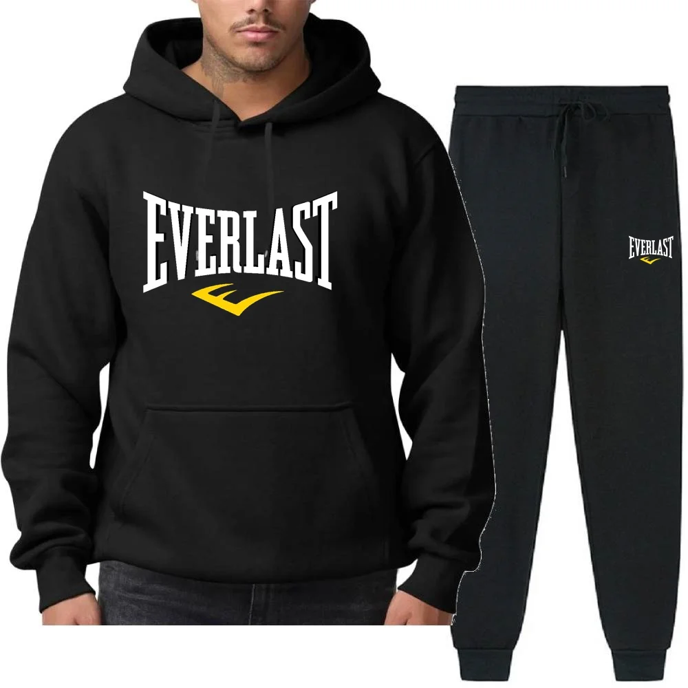 Sudaderas con capucha informales de manga larga para hombre, pantalones de chándal de cintura alta, ropa deportiva de entrenamiento para hombre, conjuntos de sudaderas con capucha para hombre, conjunto de 2 piezas