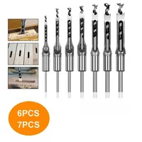 6Pcs/7Pcs Woodworking Tools HSS Square Hole Drill Bit Auger Bit Mortising Drilling Craving DIY Furniture Square Drill Bit Set