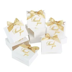 Thank You Paper Gift Box Wedding Favors Candy Boxes for Guests Baby Shower Paper Gift Bags Birthday Xmas Party Supplies ﻿