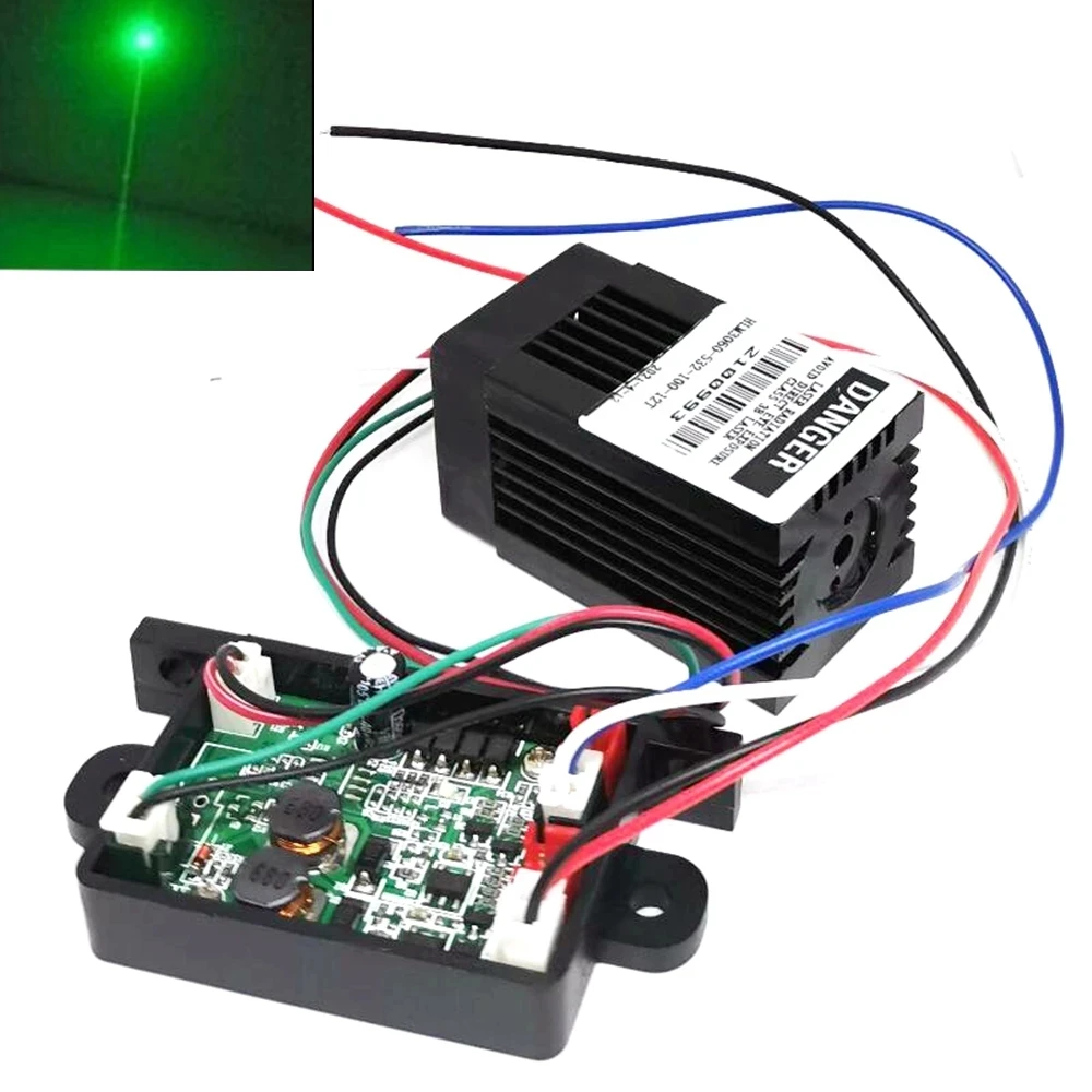 Przemysłowy moduł diody laserowej 532nm 80mw-100mw z zieloną kropką 12V z TTL 0-20KHZ