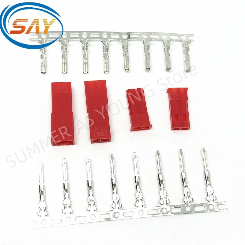 300 STKS JST SYP 2 Pin Man Vrouw Connector Kit 2.54mm Toonhoogte JST Behuizing Crimp Terminal Connector Voor RC Lipo Batterij Rood