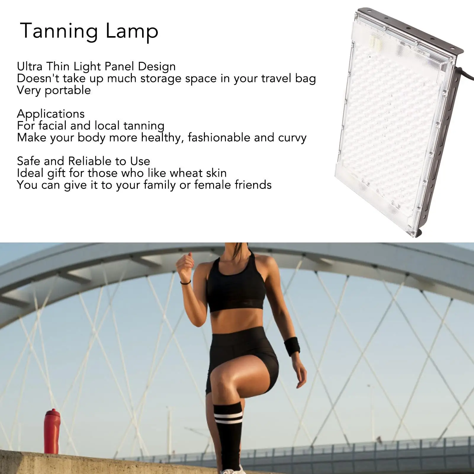Compact 192 LED Tanning Light Device - Safe 460nm Blue Lamp, 100W Button Control for face & for body (85-265V)