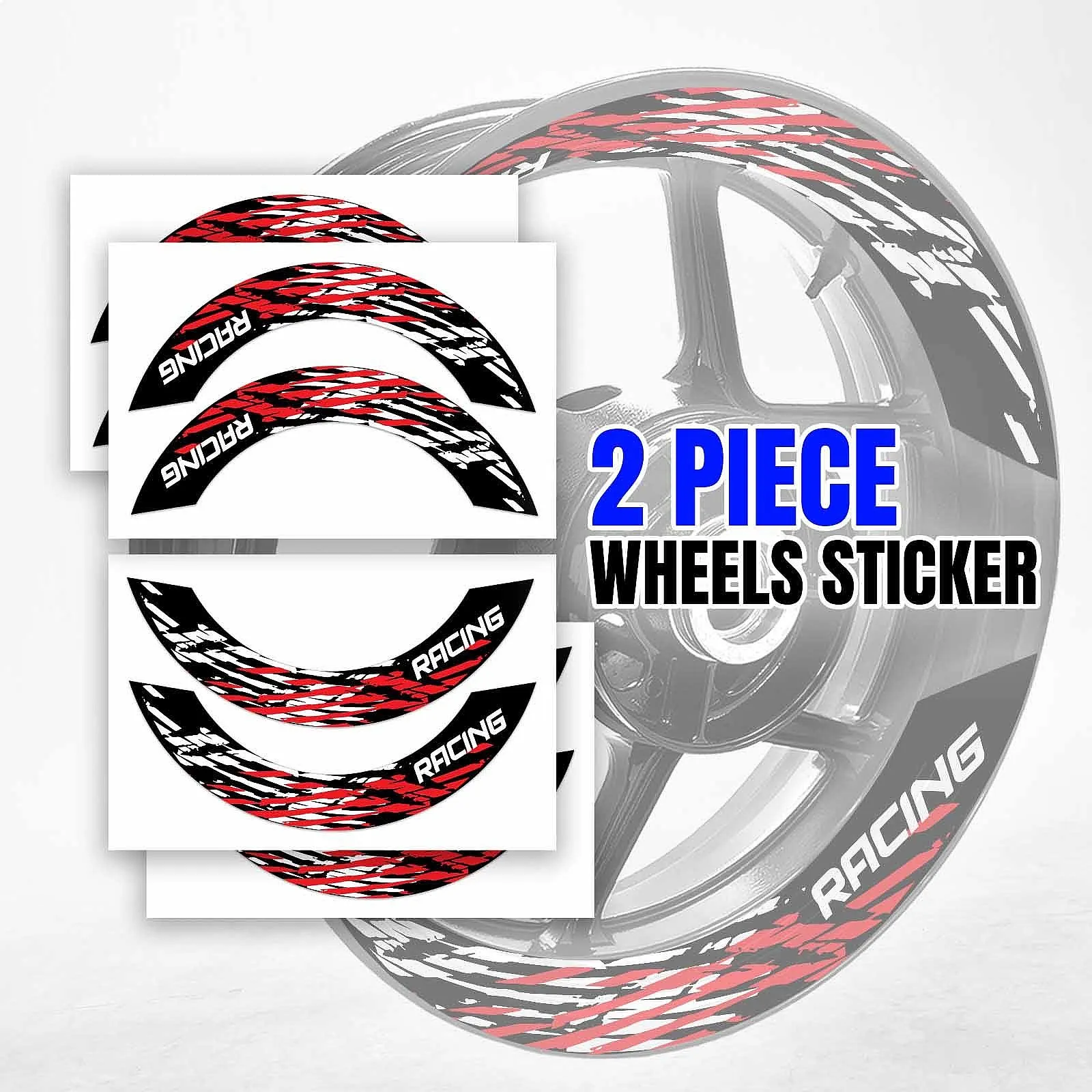 S07B Red 2-Piece Rim Decals Wheel Stickers for Ninja 1000 SX 2011-2026