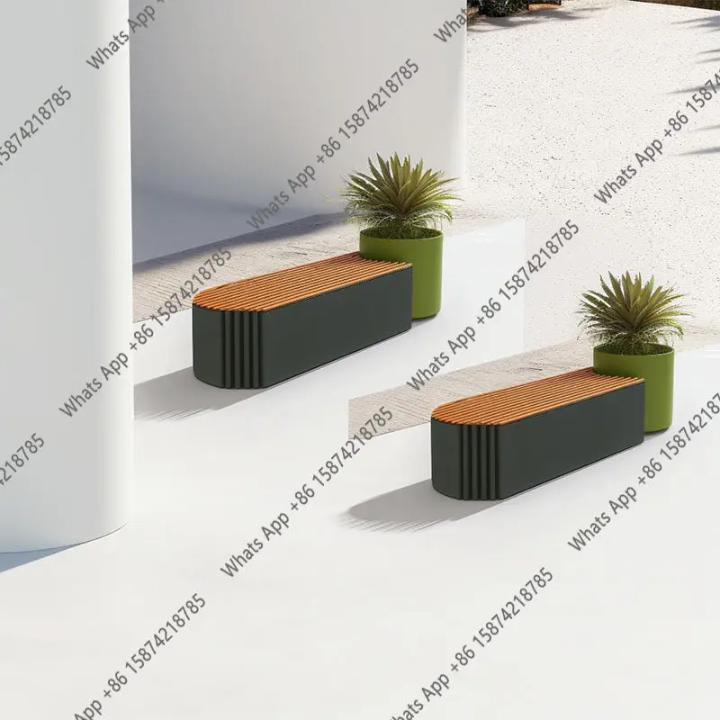 Outdoor flower box sitting stool combination courtyard commercial street square rest planting flower box leisure stool bench