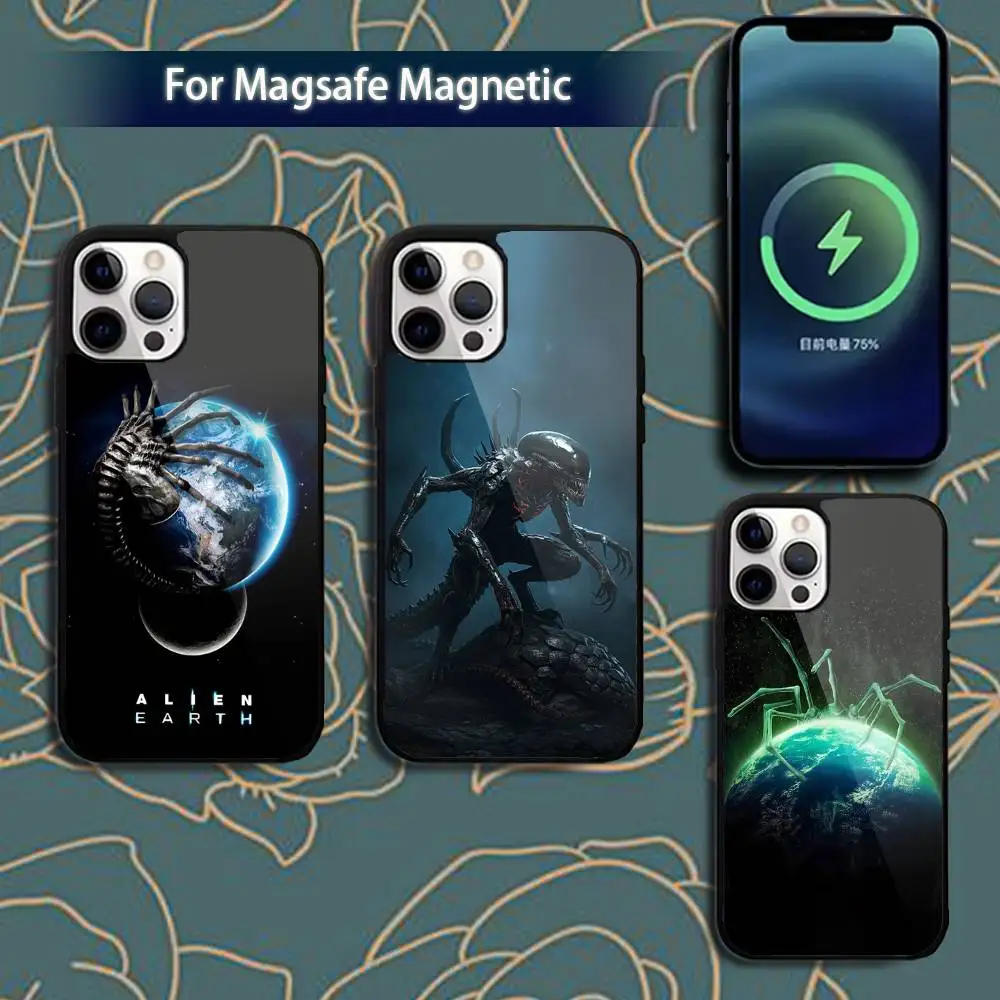 

A-Alien E-Earth-es Phone Case For iPhone 16,15,14,13,12,11,Pro,Max,Plus,Mini,Magsafe,Magnetic Wireless Charging Case