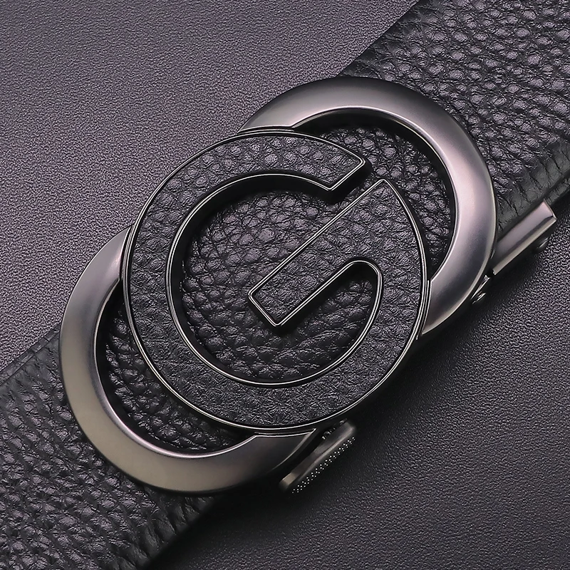 

High Quality G Letter Automatic Buckle Strap Men's Black Belt Casual Luxury Brand Designer Leather Belt Fashion