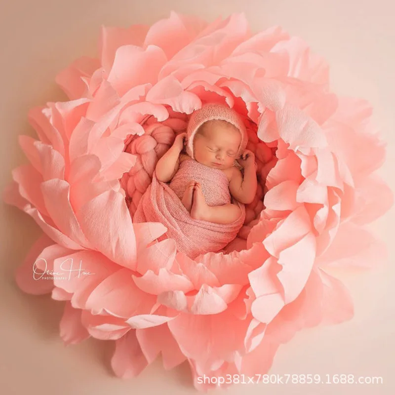 Newborn Petals Full Moon 100 Days Baby Shape Photography Props Flower Studio Photography ニューボーンフォト  신생아사진