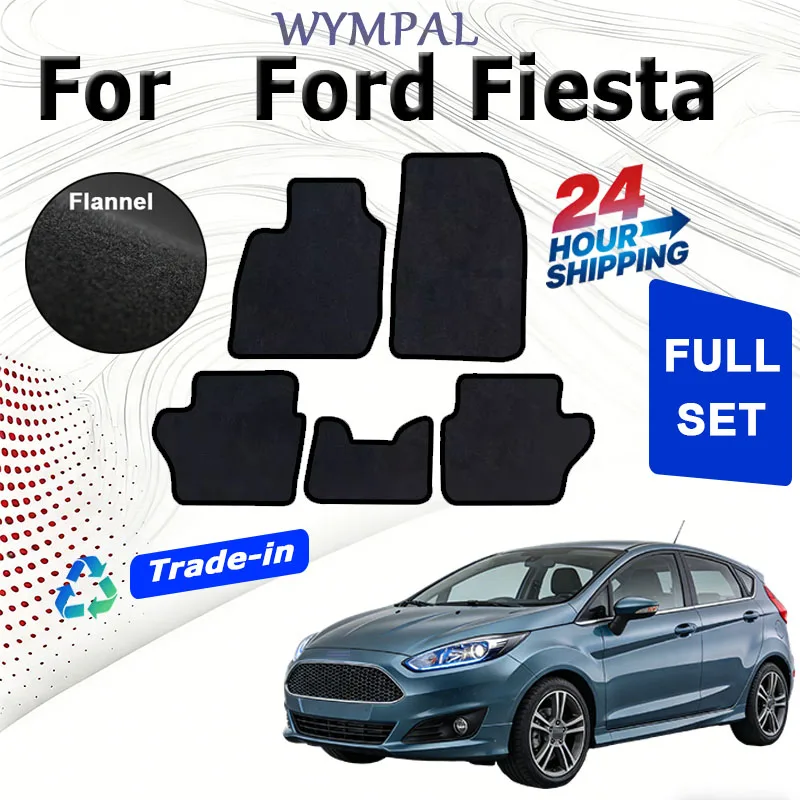 ECOAUTO Velour rugs set Car Floor Mats Carpet Rugs For Ford Fiesta(CB1,CCN)2009-Present Anti-slip Stylish Odorless Flame