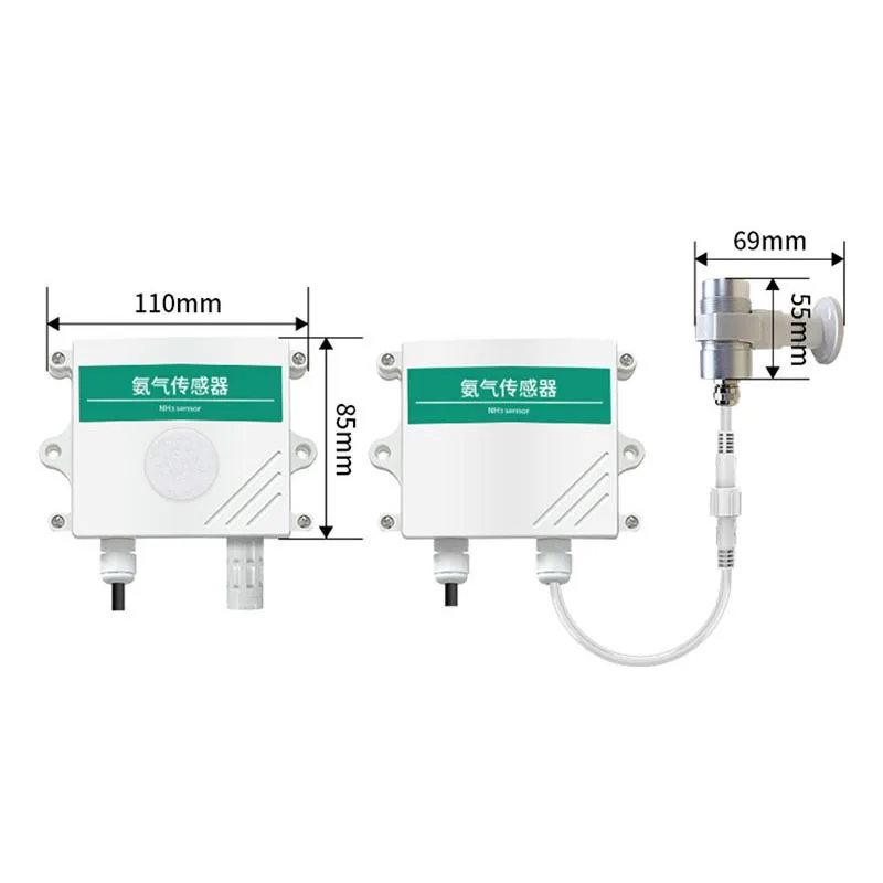 Przemysłowy przetwornik stężenia amoniaku 3 w 1 czujnik nh3-temperature wilgotności gazu RS485