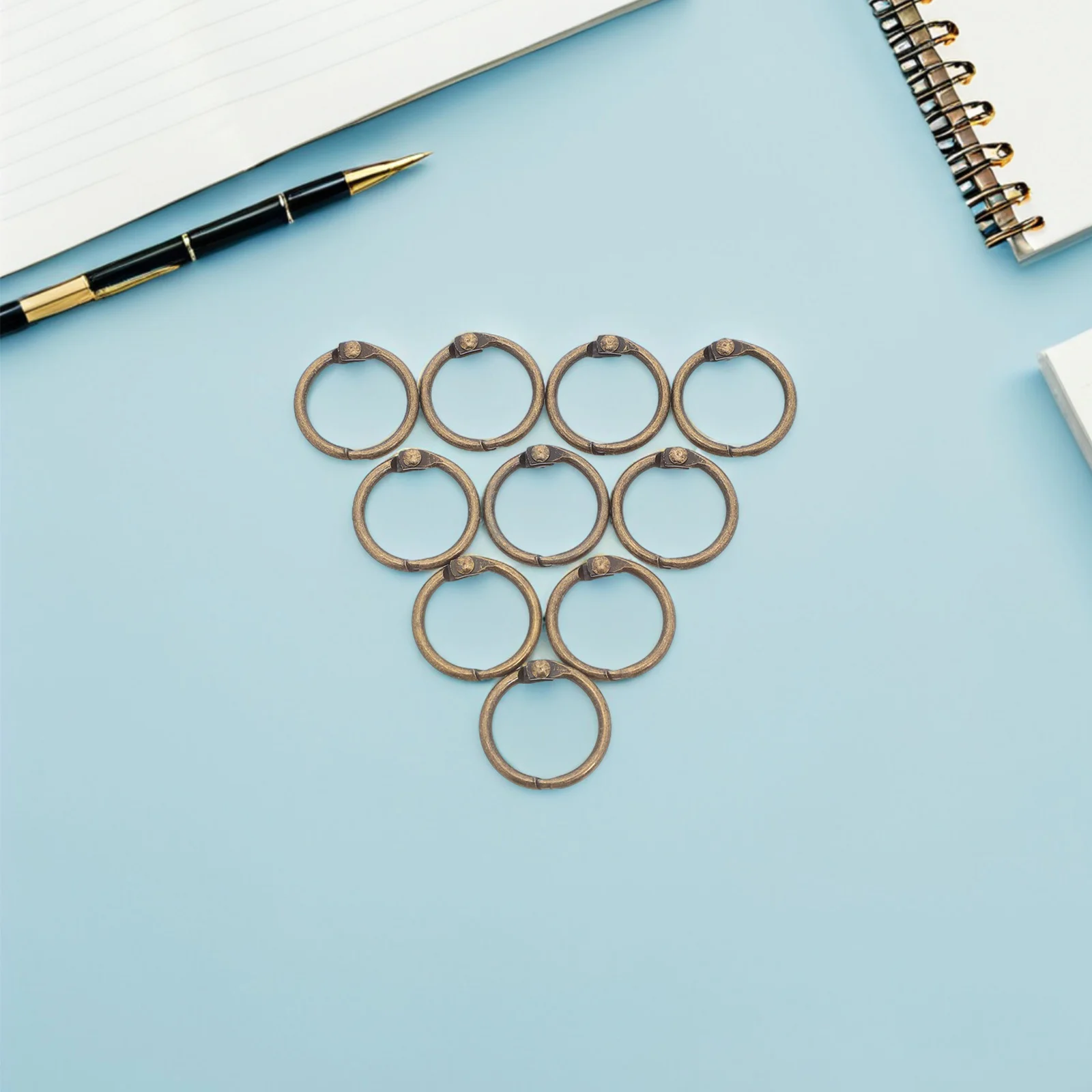 50Pcs Metal Loose Leaf Binder Rings Golden 20Mm Inner Diameter Mini Binder Buckle Rings for Paper Index Cards Notebooks Office