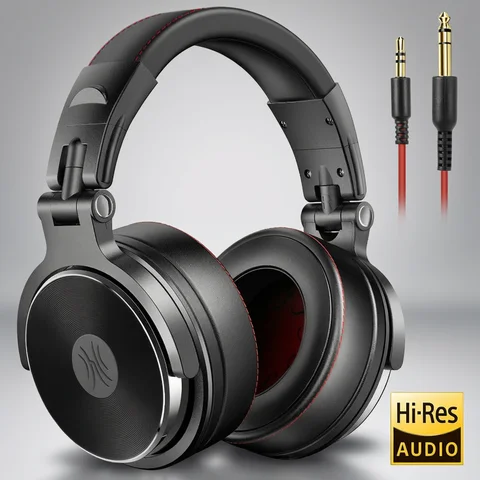 Oneodio Wired Professional Studio Pro50 DJ-Kopfhörer mit Mikrofon über dem Ohr, HiFi-Monitor, Musik-Headset-Kopfhörer für Telefon-PC