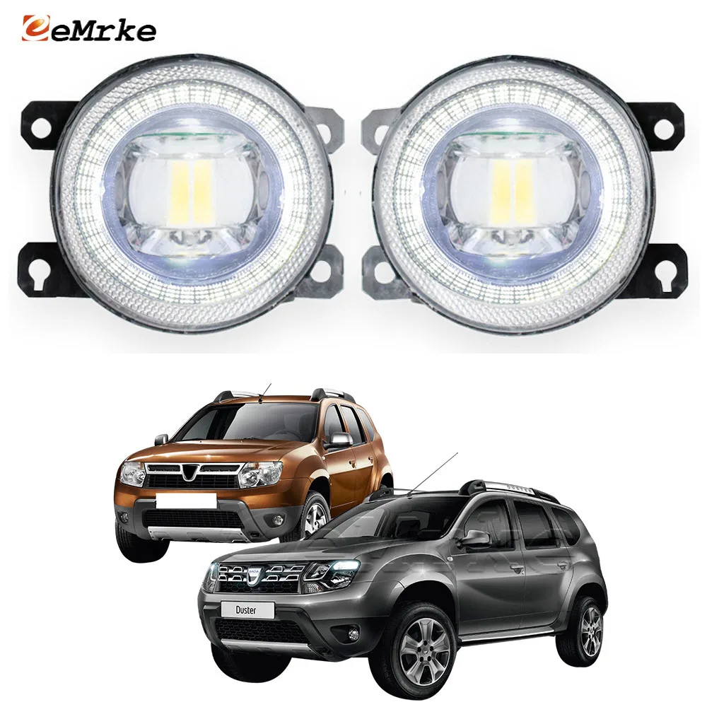 

Led Car Fog Lights Assembly 15W PTF for Dacia Renault Duster HS_ 2010-2016 Angel Eyes DRL Aperture Daytime Running Light Halo