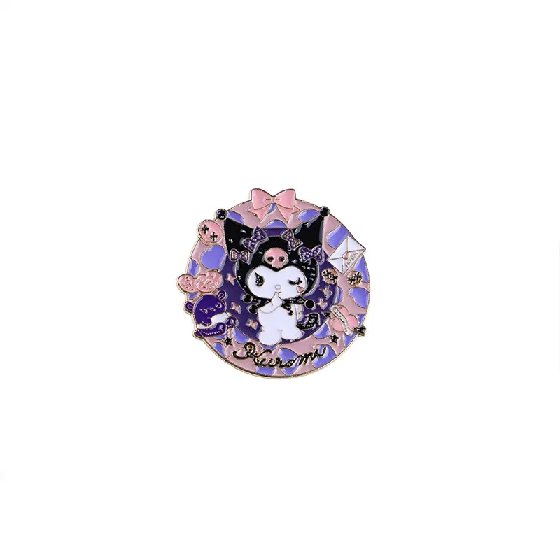 Miniso Sanrio Brooch cartoon cute Kuromi Yugui Dog Pacha Dog Metal Badge Men's and Women's Clothes Bag Accessories